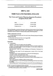 Town and Country Planning (Inquiries Procedure) (England) Rules 2000