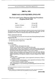 Town and Country Planning (Hearings Procedure) (England) Rules 2000