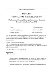 Town and Country Planning (Enforcement) (Inquiries Procedure) (England) Rules 2002