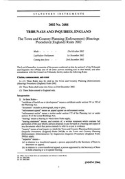 Town and Country Planning (Enforcement) (Hearings Procedure) (England) Rules 2002