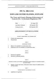 Town and Country Planning (Enforcement of Control) (No.2) (Scotland) Regulations 1992 (S.214)
