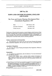Town and Country Planning (Development Plan) (Amendment) Regulations 1997