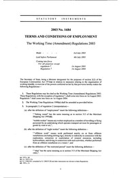 Working Time (Amendment) Regulations 2003