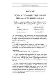 Town and Country Planning (Costs of Inquiries etc.) (Standard Daily Amount) (England) Regulations 2004