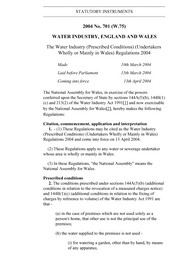 Water Industry (Prescribed Conditions) (Undertakers Wholly or Mainly in Wales) Regulations 2004. (W.75)