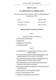 Environmental Assessment of Plans and Programmes Regulations 2004