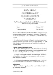 Water Industry (Scotland) Act 2002 (Consequential Modifications) Order 2004
