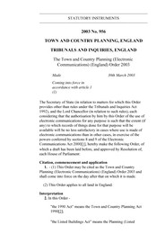 Town and Country Planning (Electronic Communications) (England) Order 2003