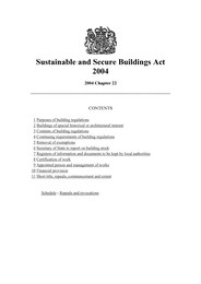 Sustainable and Secure Buildings Act 2004