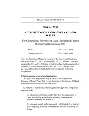 Compulsory Purchase of Land (Prescribed Forms) (Ministers) Regulations 2004