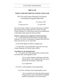 Town and Country Planning (Use Classes) (Amendment) (England) Order 2005