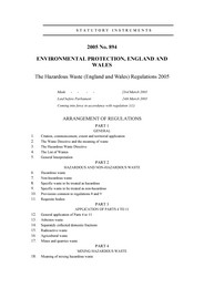 Hazardous Waste (England and Wales) Regulations 2005