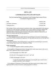 Environmental Impact Assessment (Land Drainage Improvement Works) (Amendment) Regulations 2005