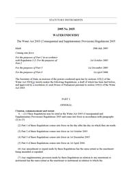Water Act 2003 (Consequential and Supplementary Provisions) Regulations 2005