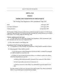Working Time Regulations 1998 (Amendment) Order 2005
