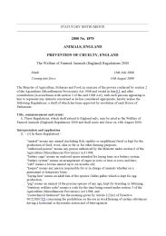 Welfare of Farmed Animals (England) Regulations 2000