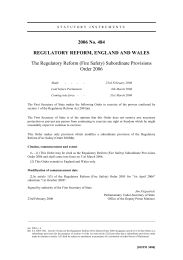 Regulatory Reform (Fire Safety) Subordinate Provisions order 2006