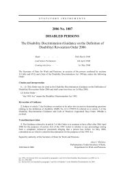 Disability Discrimination (Guidance on the Definition of Disability) Revocation Order 2006