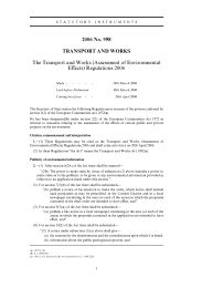 Transport and Works (Assessment of Environmental Effects) Regulations 2006