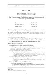 Transport and Works (Assessment of Environmental Effects) Regulations 2006