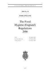 Food Hygiene (England) Regulations 2006