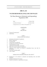 Water Resources (Abstraction and Impounding) Regulations 2006
