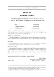 Disability Discrimination Code of Practice (Goods, Facilities, Services and Premises) Revocation Order 2006