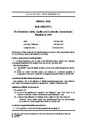 Electricity Safety, Quality and Continuity (Amendment) Regulations 2006