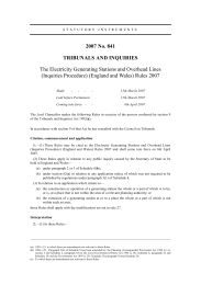 Electricity Generating Stations and Overhead Lines (Inquiries Procedure) (England and Wales) Rules 2007