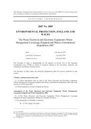 Waste Electrical and Electronic Equipment (Waste Management Licensing) (England and Wales) (Amendment) Regulations 2007