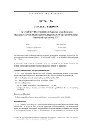 Disability Discrimination (General Qualifications Bodies) (Relevant Qualifications, Reasonable Steps and Physical Features) Regulations 2007