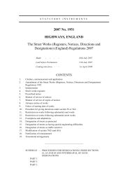 Street Works (Registers, Notices, Directions and Designations) (England) Regulations 2007