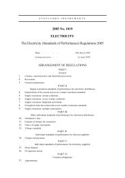 Electricity (Standards of Performance) Regulations 2005