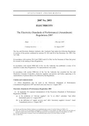 Electricity (Standards of Performance) (Amendment) Regulations 2007