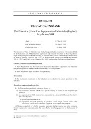 Education (Hazardous Equipment and Materials) (England) Regulations 2004