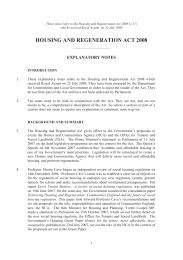 Explanatory Notes for the Housing and Regeneration Act 2008. Ch 17