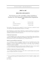 Factories Act 1961 and Offices, Shops and Railway Premises Act 1963 (Repeals and Modifications) Regulations 2009