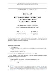 Marine and Coastal Access Act 2009 (Amendment) Regulations 2011