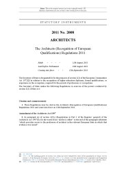 Architects (Recognition of European Qualifications) Regulations 2011