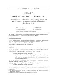 Radioactive Contaminated Land (Enabling Powers and Modification of Enactments) (England) (Amendment) Regulations 2010 (Includes correction slip issued August 2011)