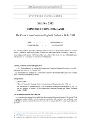 Construction Contracts (England) Exclusion Order 2011