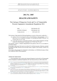 Carriage of Dangerous Goods and Use of Transportable Pressure Equipment (Amendment) Regulations 2011