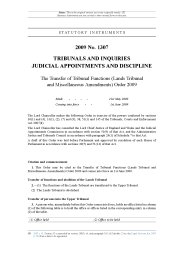 Transfer of Tribunal Functions (Lands Tribunal and Miscellaneous Amendments) Order 2009