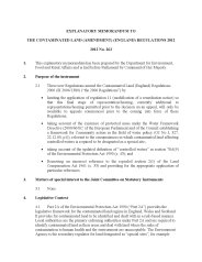 Explanatory Memorandum to the Contaminated Land (England) (Amendment) Regulations 2012. SI 2012/263