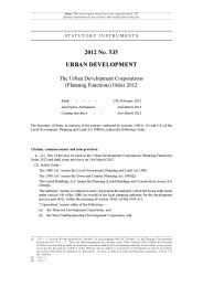 Urban Development Corporations (Planning Functions) Order 2012