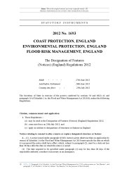 Designation of Features (Notices) (England) Regulations 2012