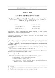 Storage of Carbon Dioxide (Amendment of the Energy Act 2008 etc.) Regulations 2011 (Includes correction slip issued June 2012)