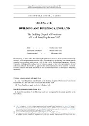 Building (Repeal of Provisions of Local Acts) Regulations 2012