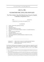 Water Industry (Specified Infrastructure Projects) (English Undertakers) Regulations 2013