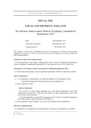 Business Improvement Districts (England) (Amendment) Regulations 2013